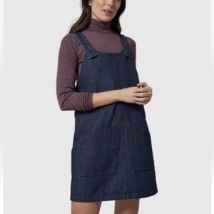 blue jumper dress womens Cotton jumper dress with high neckline  MoveAddict